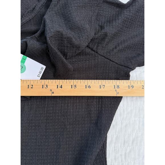 Michael Kors Dress Women's Large One Shoulder Ruffle Chain Detail Long Sleeve - Picture 7 of 11